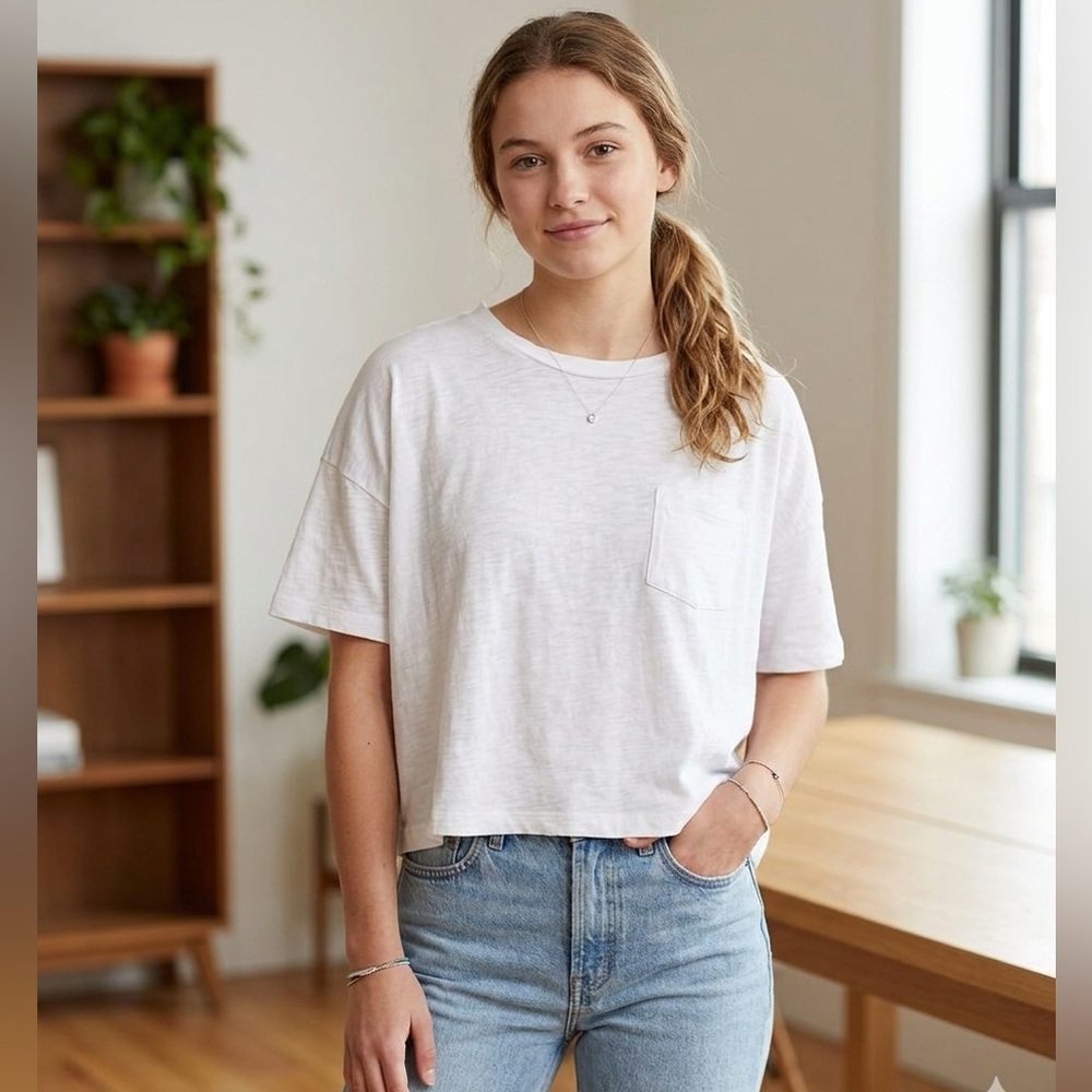 Christian Siriano Women’s White Pima Cotton Pocket Tee